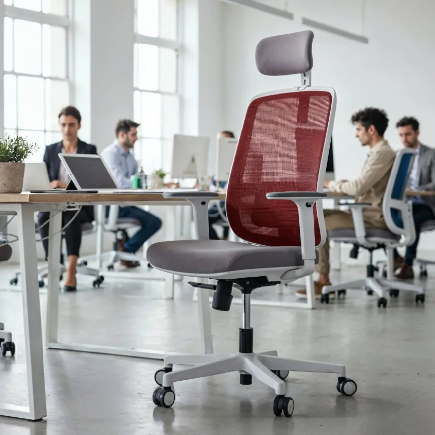 Sedia Ufficio Ergonomica Kaito white con poggiatesta