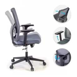Sedia Ufficio Ergonomica Verdi, braccioli regolabili, supporto lombare,