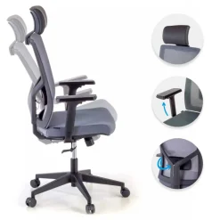 Sedia Ufficio Ergonomica Verdi, braccioli regolabili, con poggiatesta