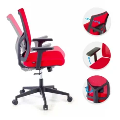 Sedia Ufficio Ergonomica Verdi, braccioli regolabili, supporto lombare,
