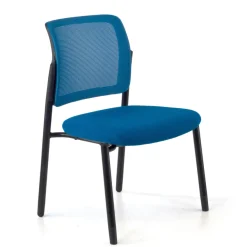 Sedia visitatore Hermes, base a 4 gambe, seduta ampia, schienale in rete