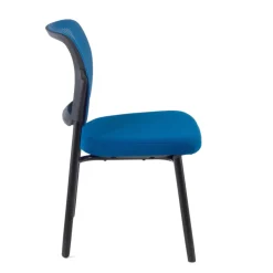 Sedia visitatore Hermes, base a 4 gambe, seduta ampia, schienale in rete