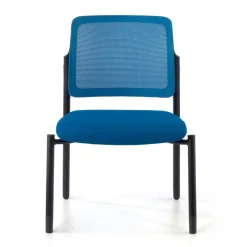 Sedia visitatore Hermes, base a 4 gambe, seduta ampia, schienale in rete