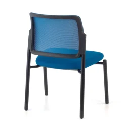 Sedia visitatore Hermes, base a 4 gambe, seduta ampia, schienale in rete
