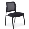 Sedia visitatore Hermes, base a 4 gambe, seduta ampia, schienale in rete