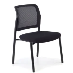 Sedia visitatore Hermes, base a 4 gambe, seduta ampia, schienale in rete