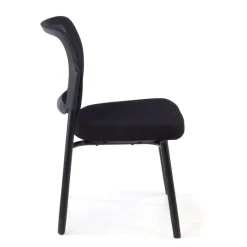 Sedia visitatore Hermes, base a 4 gambe, seduta ampia, schienale in rete