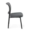 Sedia visitatore Hermes, base a 4 gambe, seduta ampia, schienale in rete