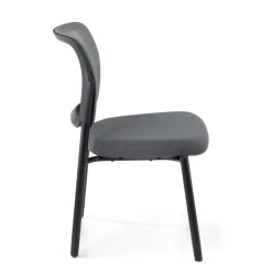 Sedia visitatore Hermes, base a 4 gambe, seduta ampia, schienale in rete