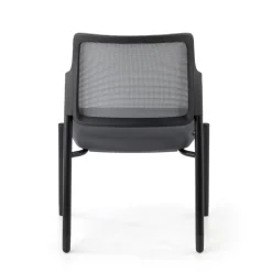 Sedia visitatore Hermes, base a 4 gambe, seduta ampia, schienale in rete