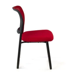 Sedia visitatore Hermes, base a 4 gambe, seduta ampia, schienale in rete