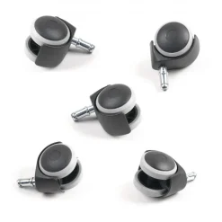 Set di rotelle per sedie ufficio 50 mm per parquet