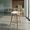 Sgabello alto Helsinki in stile nordico con gambe in legno