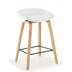 Sgabello alto Helsinki in stile nordico con gambe in legno