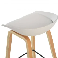 Sgabello alto Helsinki in stile nordico con gambe in legno
