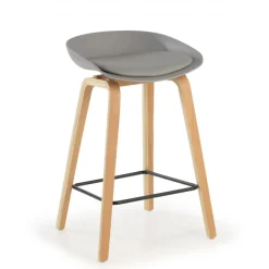 Sgabello alto Helsinki in stile nordico con gambe in legno
