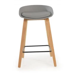 Sgabello alto Helsinki in stile nordico con gambe in legno