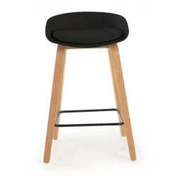 Sgabello alto Helsinki in stile nordico con gambe in legno