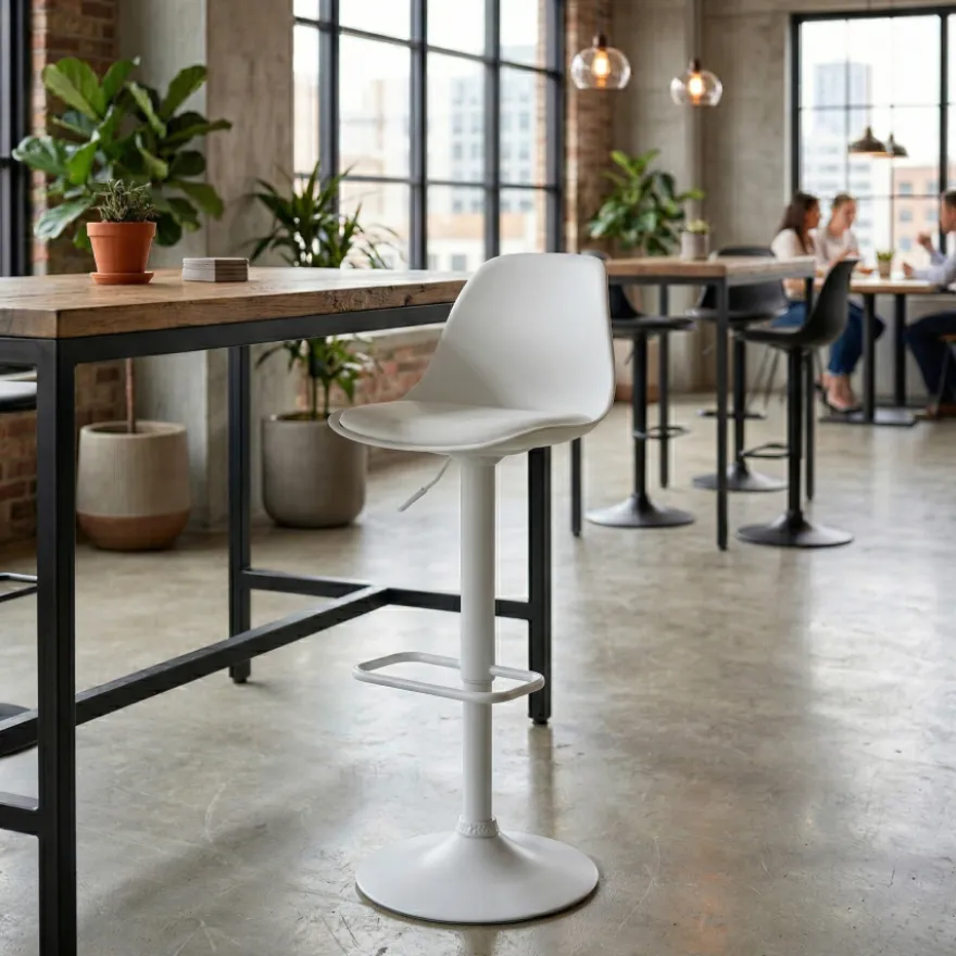 Sgabello alto Norway con gambe in metallo, design moderno