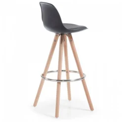 Sgabello alto Norway con gambe in legno, design scandinavo