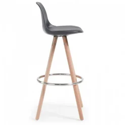 Sgabello alto Norway con gambe in legno, design scandinavo