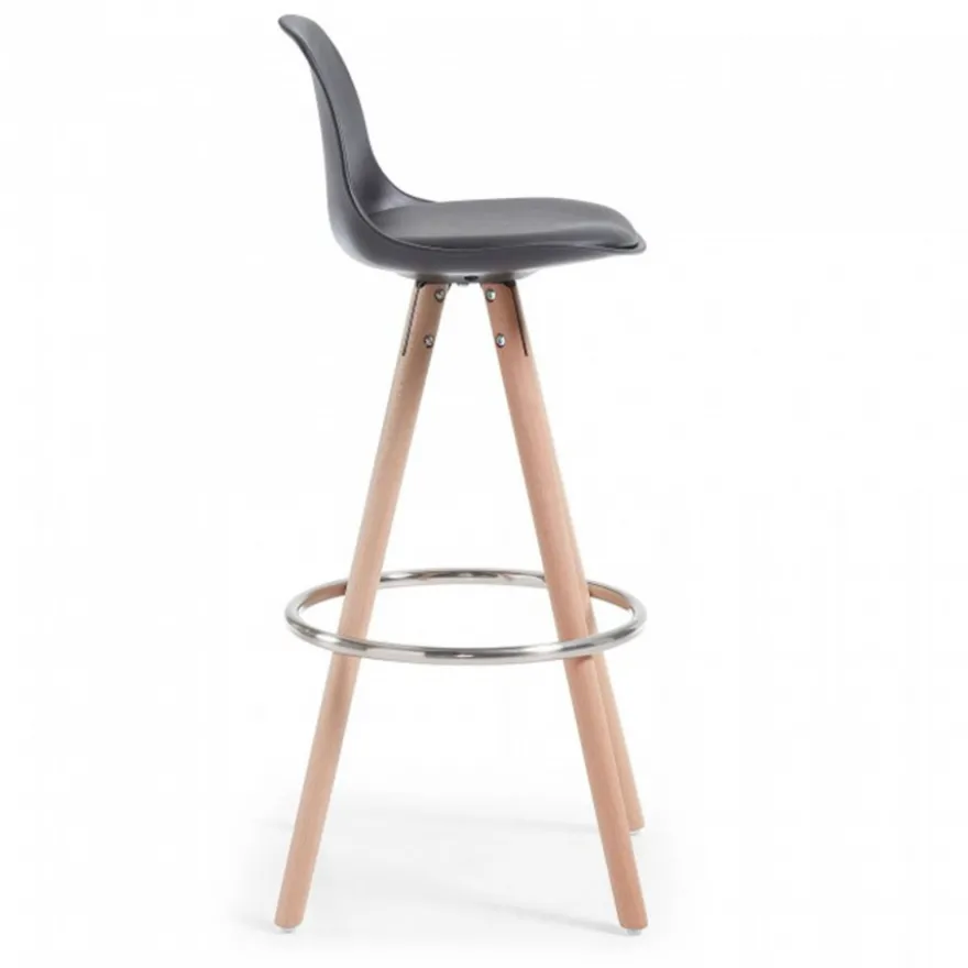 Sgabello alto Norway con gambe in legno, design scandinavo