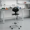 Sgabello da laboratorio TopWork, altezza e schienale regolabili