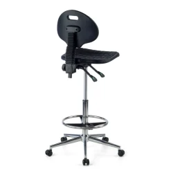 Sgabello da laboratorio TopWork, altezza e schienale regolabili