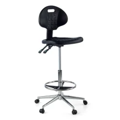 Sgabello da laboratorio TopWork, altezza e schienale regolabili