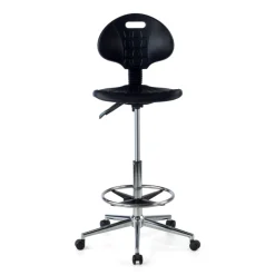 Sgabello da laboratorio TopWork, altezza e schienale regolabili