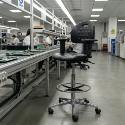 Sgabello da lavoro con braccioli MaxWork X1, anello poggiapiedi