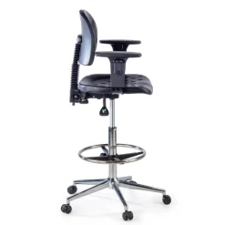 Sgabello da lavoro con braccioli MaxWork X1, anello poggiapiedi