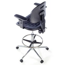 Sgabello da lavoro con braccioli MaxWork X1, anello poggiapiedi