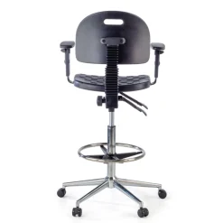 Sgabello da lavoro con braccioli MaxWork X1, anello poggiapiedi