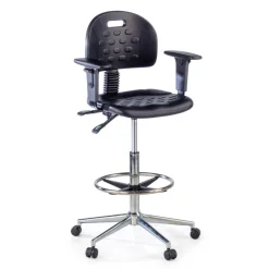 Sgabello da lavoro con braccioli MaxWork X1, anello poggiapiedi