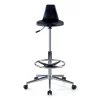 Sgabello da lavoro con schienale Polytec, ergonomico