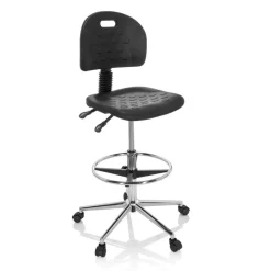 Sgabello da lavoro MaxWork X1, poliuretano rigido, anello poggiapiedi