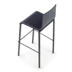 Sgabello da ufficio con schienale Alea, seduta ergonomica