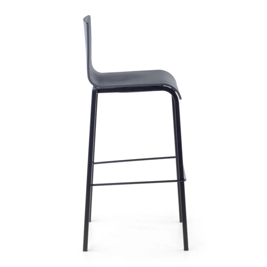 Sgabello da ufficio con schienale Alea, seduta ergonomica