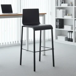 Sgabello da ufficio con schienale Alea, seduta ergonomica