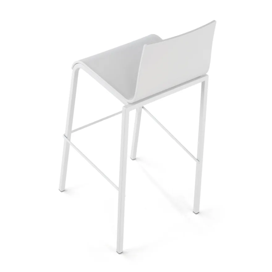 Sgabello da ufficio con schienale Alea, seduta ergonomica