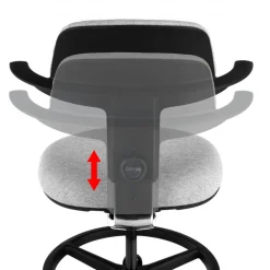 Sgabello da Ufficio Ergonomico Erghos, sedile reclinabile, girevole
