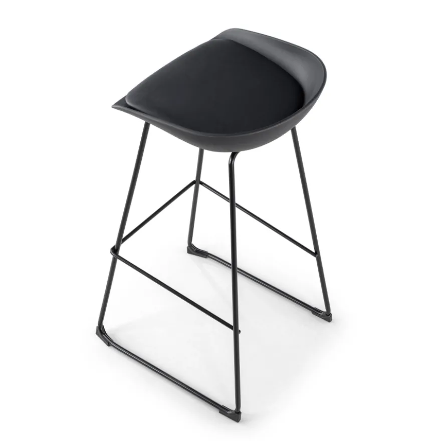 Sgabello da ufficio Helsinki, design scandinavo, gambe in metallo