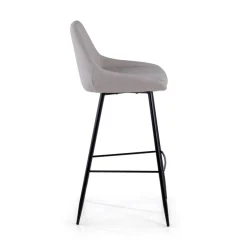 Sgabello Imbottito Giselle, Ergonomico e Struttura Nera