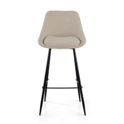 Sgabello Imbottito Giselle, Ergonomico e Struttura Nera