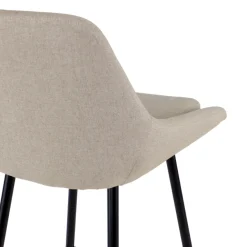 Sgabello Imbottito Giselle, Ergonomico e Struttura Nera
