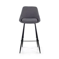 Sgabello Imbottito Giselle, Ergonomico e Struttura Nera