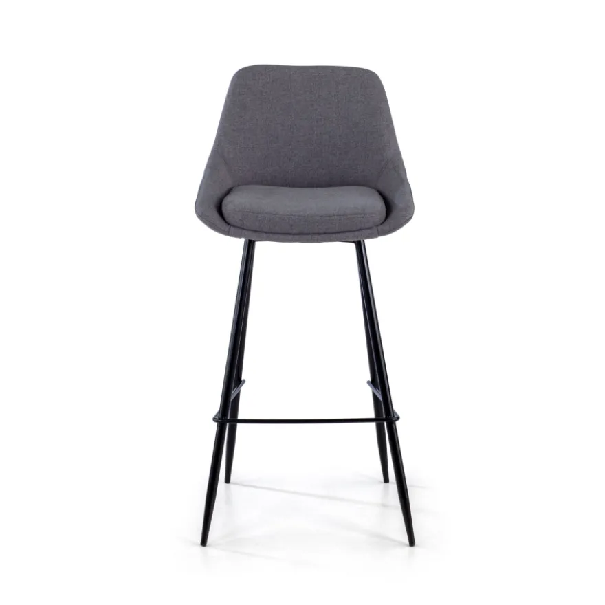 Sgabello Imbottito Giselle, Ergonomico e Struttura Nera