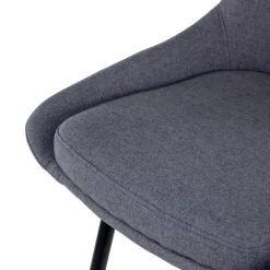 Sgabello Imbottito Giselle, Ergonomico e Struttura Nera