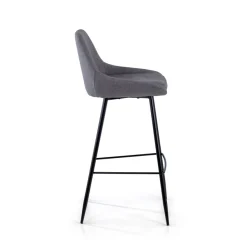 Sgabello Imbottito Giselle, Ergonomico e Struttura Nera